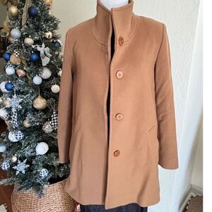 FLEURETTE Loro Piana 100% Wool Coat Camel Quiet Luxury Classic Italy Women's 2P